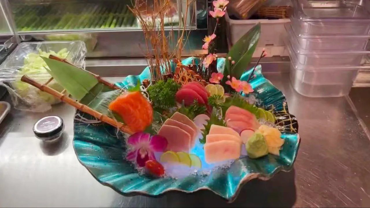 Artistic Sashimi Platter at Rakisuta Modern Sushi, Japanese Restaurant in Rockledge