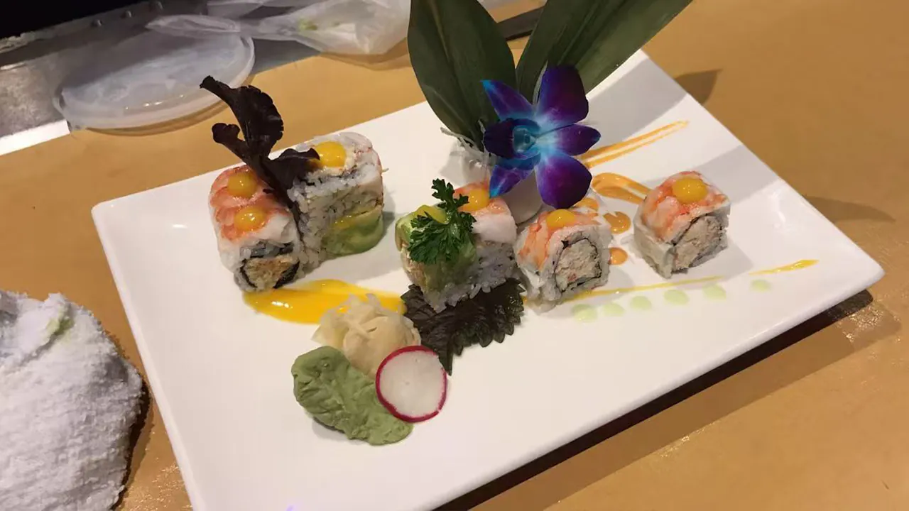 Decorative Sushi Roll Plate at Rakisuta Modern Sushi, Japanese Restaurant in Rockledge